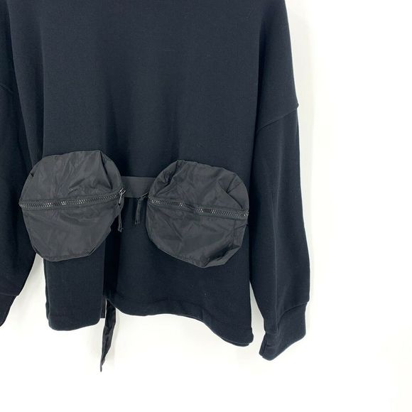 Zara Black Double Fanny Pack Long Sleeve Sweater - Picture 3 of 8